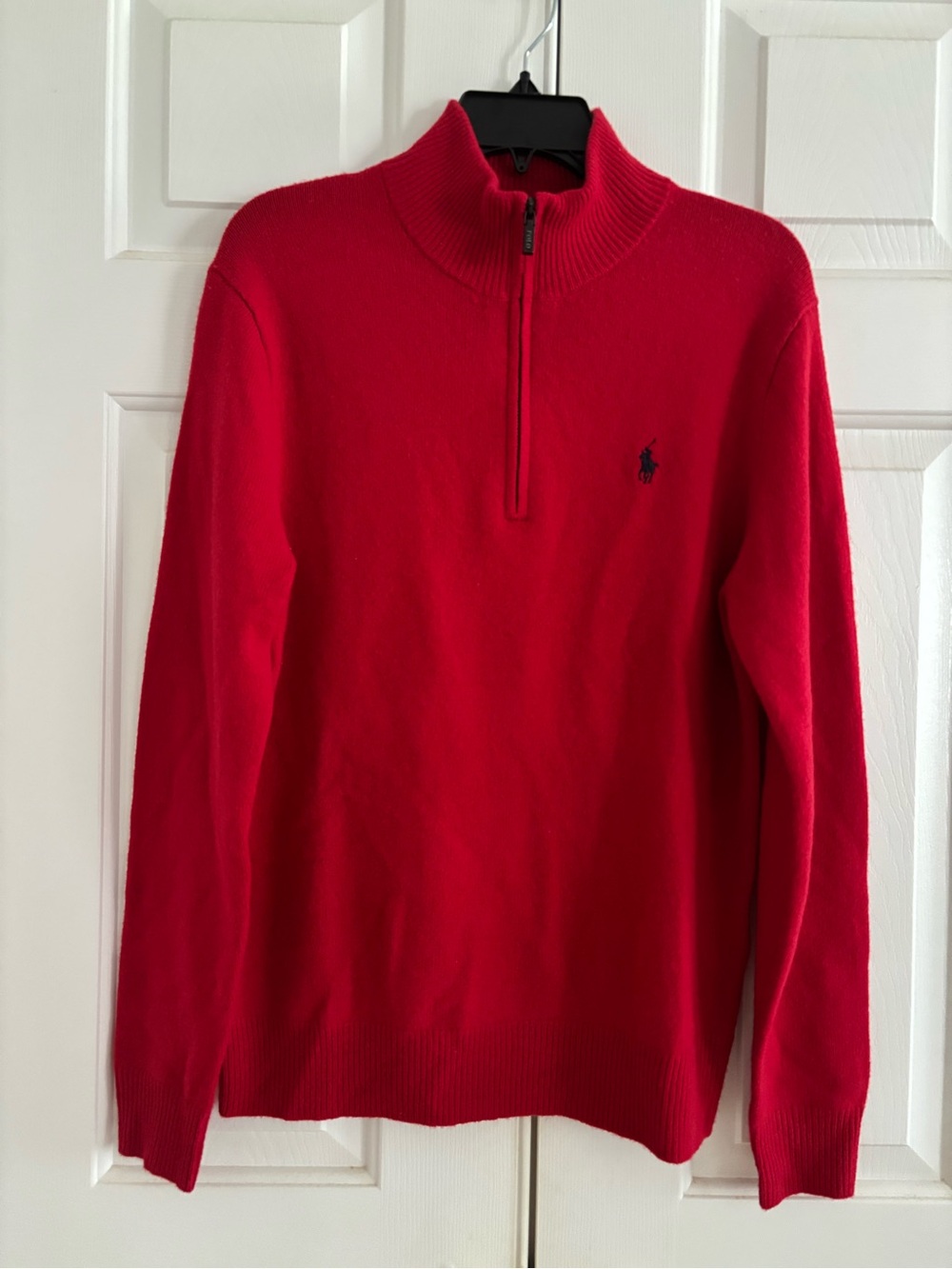 NWT Polo Ralph Lauren Men’s Red Wool Half-Zip Sweater Size S